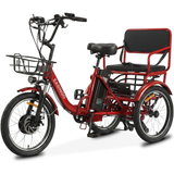 BK品牌轻便两座折叠电动三轮车标志,适合城市通勤,简单易折叠设计。