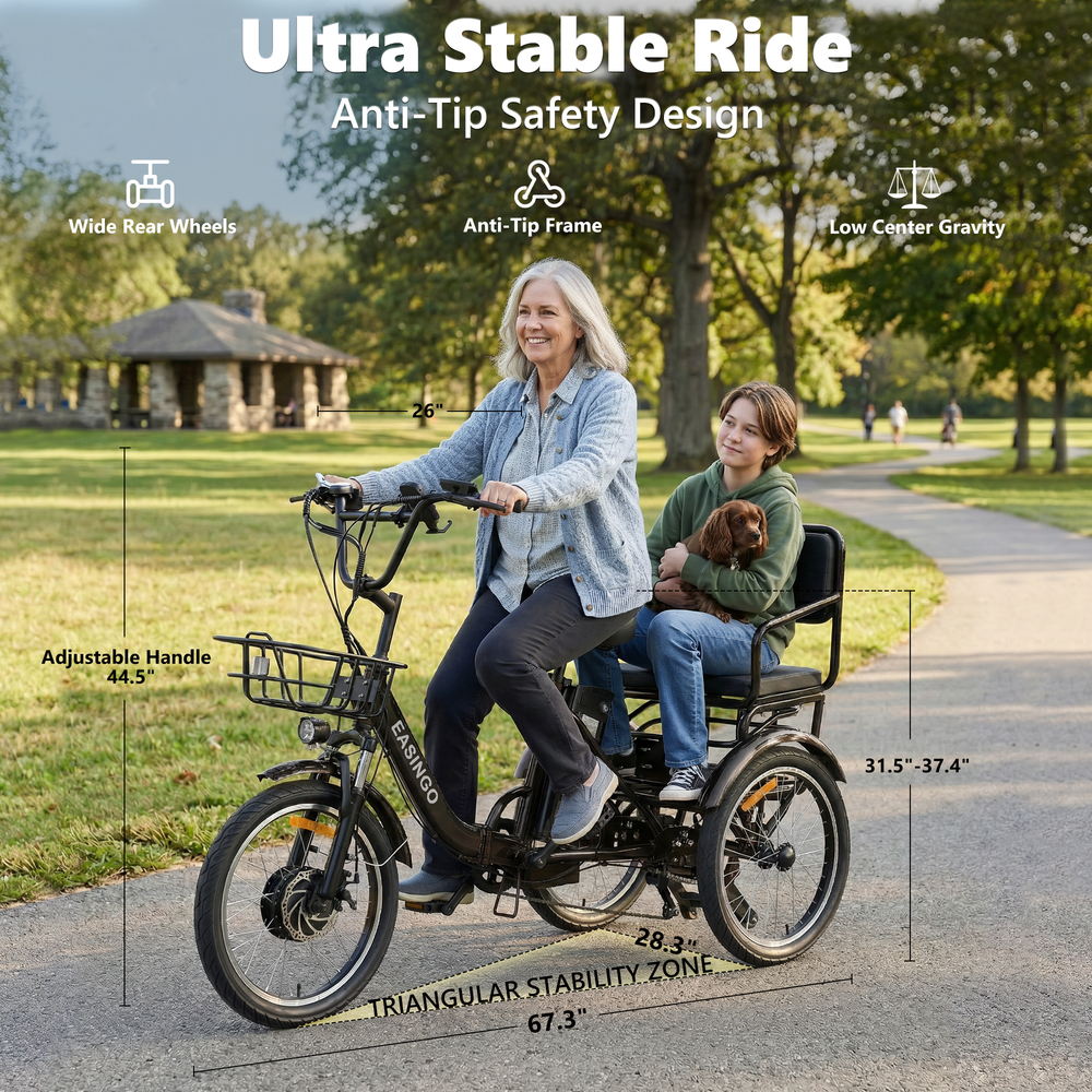 BK品牌轻便两人折叠电动三轮车,产品标志图片展示简洁LOGO设计