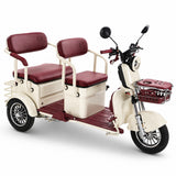 Easingo T08两座电动三轮车,1200W 60V 20Ah电池,适合美国市场,展示车身和座椅细节