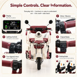 Easingo T08两座电动三轮车,配备1200W电机,60V 20Ah电池,适合美国市场的两人电动代步车。