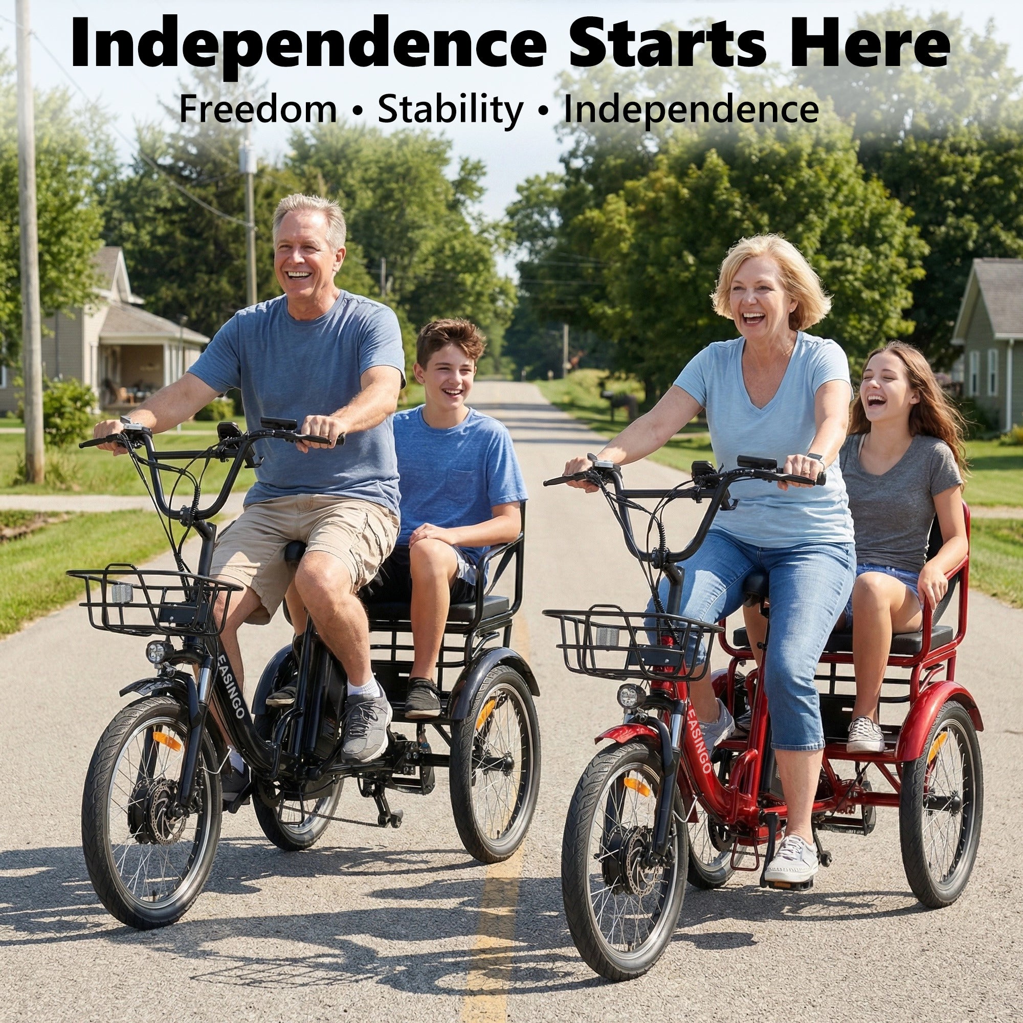 BK品牌轻便两人折叠电动三轮车标志，适合城市通勤，便携易折叠设计。